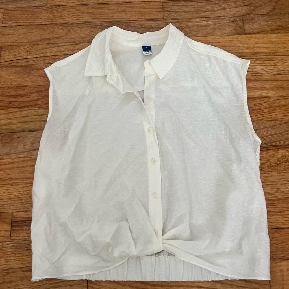Button down short sleeved blouse